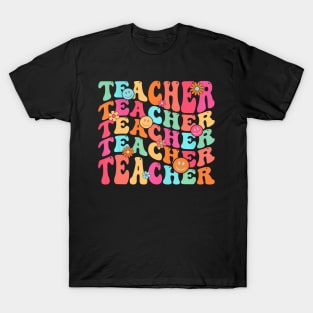 Groovy Teacher Inspirational Happy Back To School T-Shirt